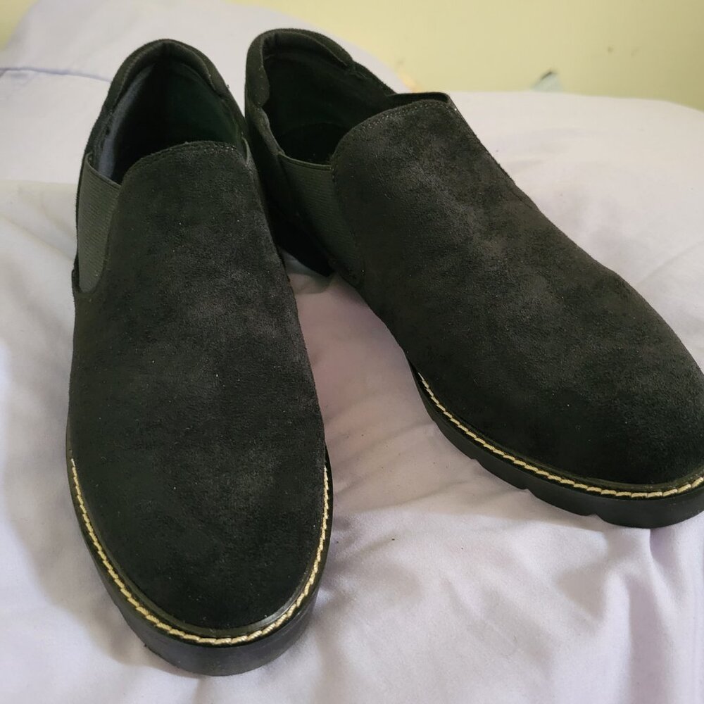 NEW ANNE KLEIN IFLEX BLACK SUEDE PULL ON LOAFERS FROM MACY'S